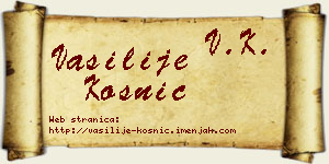 Vasilije Kosnić vizit kartica